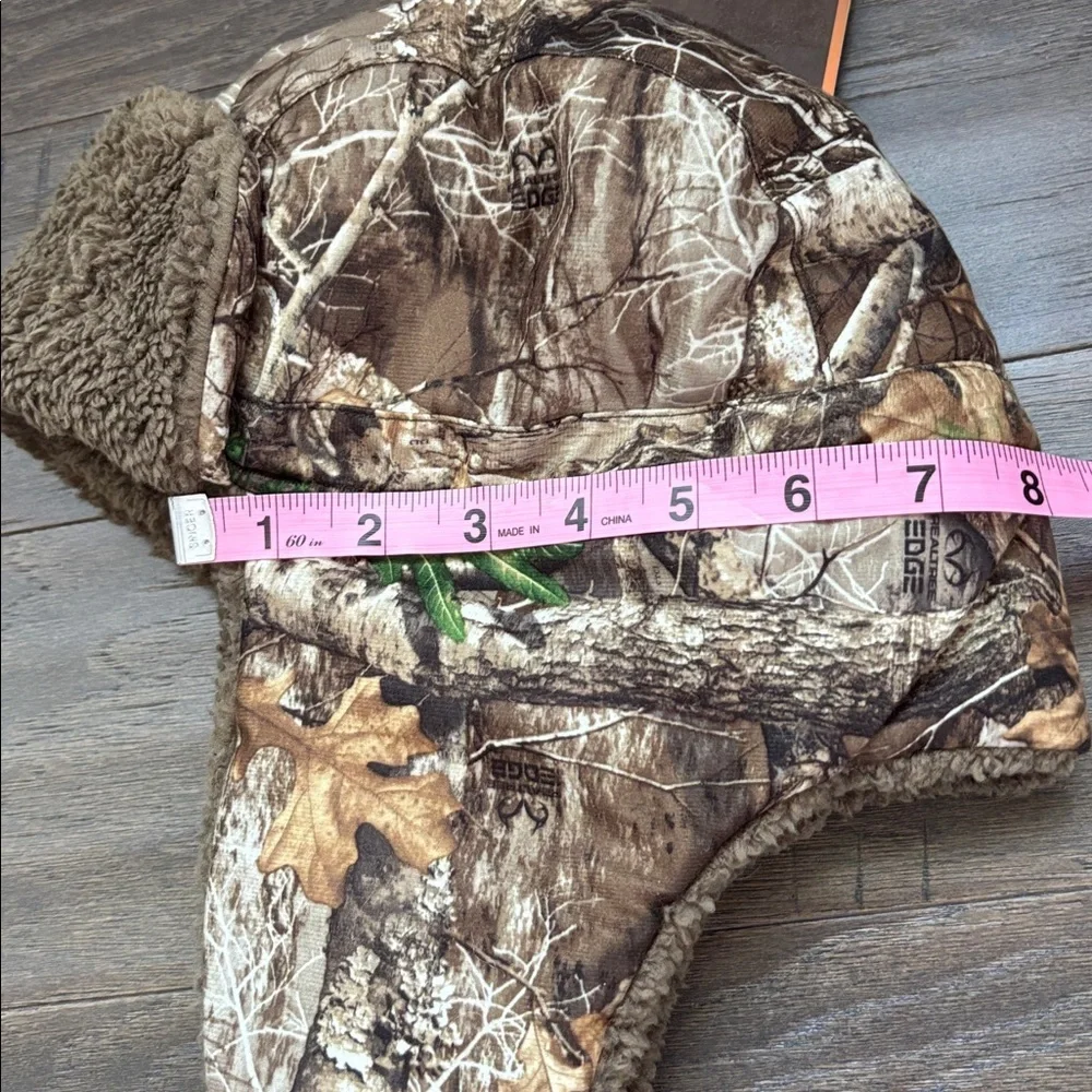 Hot Shot Trapper Hat,Sherpa lined,camo,heat factor 3,Realtree Edge winter